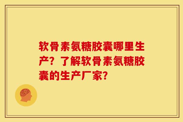 软骨素氨糖胶囊哪里生产？了解软骨素氨糖胶囊的生产厂家？