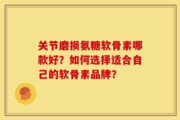 关节磨损氨糖软骨素哪款好？如何选择适合自己的软骨素品牌？-第1张图片-关节骑士