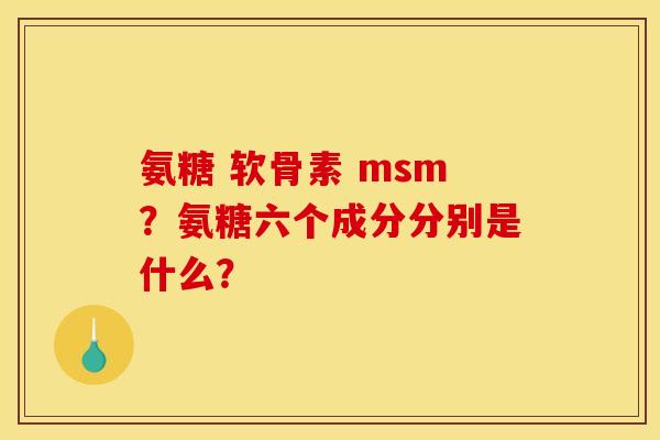 氨糖 软骨素 msm?氨糖六个成分分别是什么?-第1张图片-关节骑士 氨糖 软骨素 msm?氨糖六个成分分别是什么?-第1张图片-关节骑士