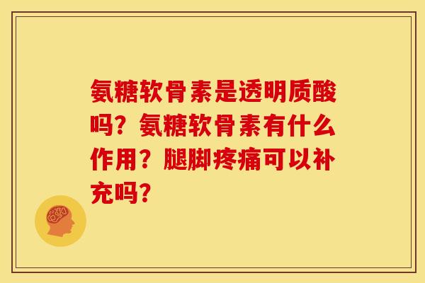 氨糖软骨素是透明质酸吗？氨糖软骨素有什么作用？腿脚疼痛可以补充吗？