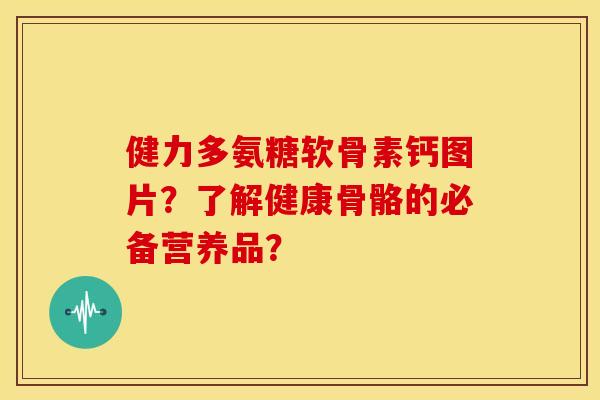 健力多氨糖软骨素钙图片？了解健康骨骼的必备营养品？