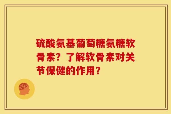硫酸氨基葡萄糖氨糖软骨素？了解软骨素对关节保健的作用？-第1张图片-关节骑士