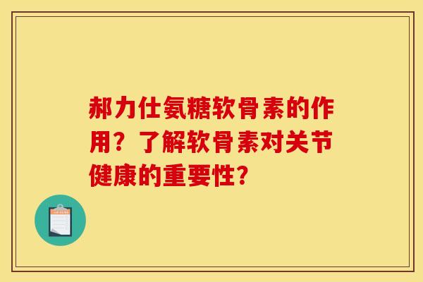郝力仕氨糖软骨素的作用？了解软骨素对关节健康的重要性？-第1张图片-关节骑士