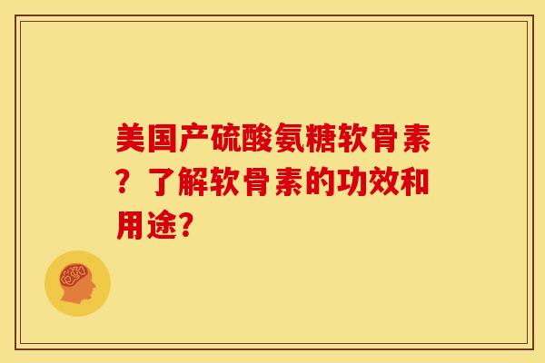 美国产硫酸氨糖软骨素？了解软骨素的功效和用途？
