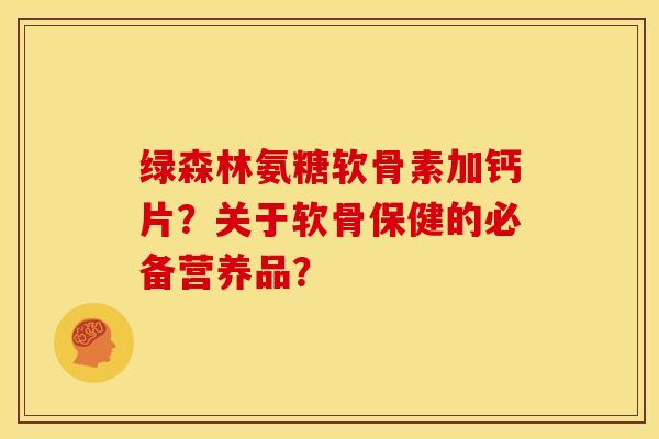 绿森林氨糖软骨素加钙片？关于软骨保健的必备营养品？