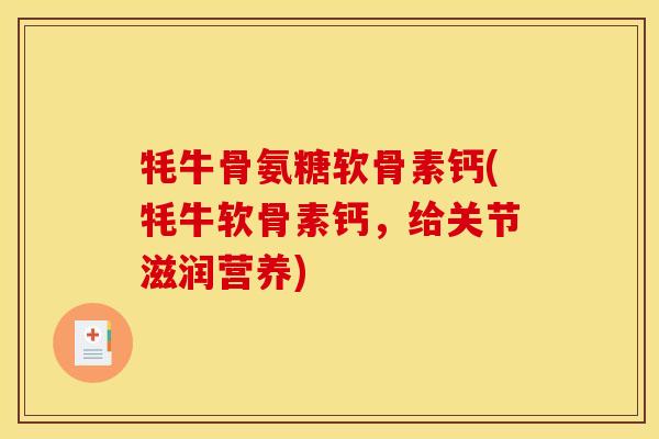 牦牛骨氨糖软骨素钙(牦牛软骨素钙，给关节滋润营养)-第1张图片-关节骑士