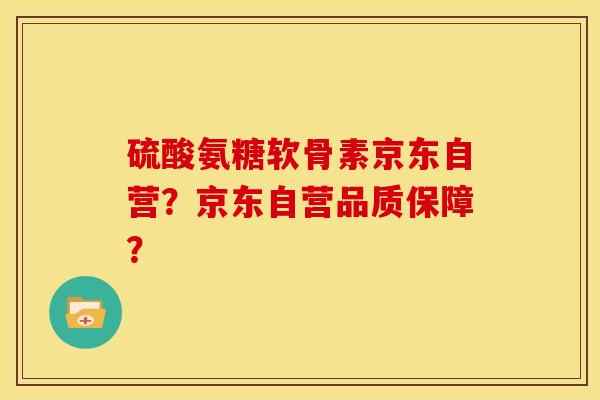 硫酸氨糖软骨素京东自营？京东自营品质保障？