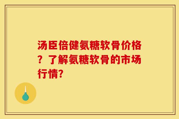 汤臣倍健氨糖软骨价格？了解氨糖软骨的市场行情？