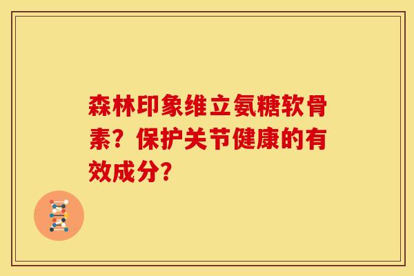 森林印象维立氨糖软骨素？保护关节健康的有效成分？