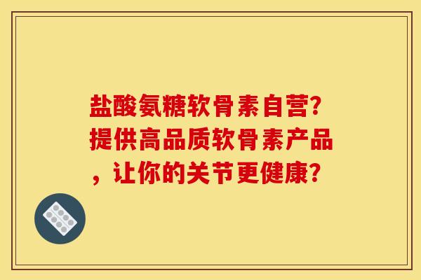 盐酸氨糖软骨素自营？提供高品质软骨素产品，让你的关节更健康？