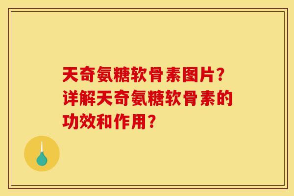 天奇氨糖软骨素图片？详解天奇氨糖软骨素的功效和作用？