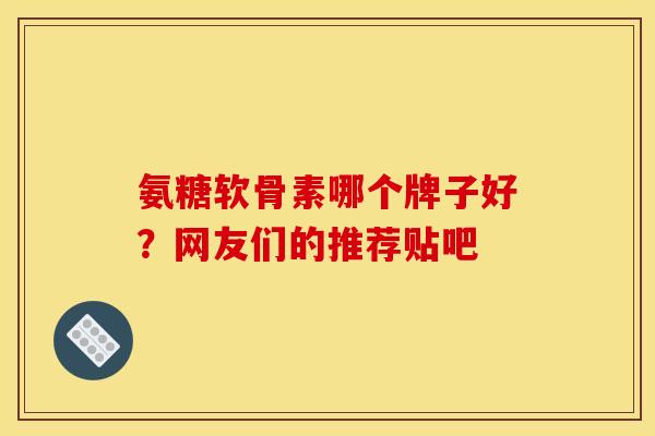 氨糖软骨素哪个牌子好？网友们的推荐贴吧