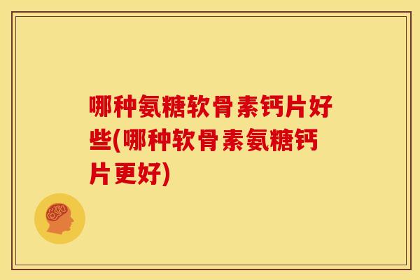 哪种氨糖软骨素钙片好些(哪种软骨素氨糖钙片更好)