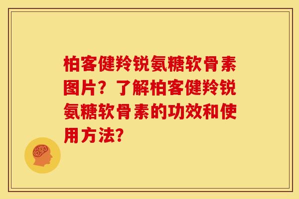 柏客健羚锐氨糖软骨素图片？了解柏客健羚锐氨糖软骨素的功效和使用方法？