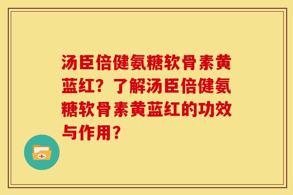汤臣倍健氨糖软骨素黄蓝红？了解汤臣倍健氨糖软骨素黄蓝红的功效与作用？-第1张图片-关节骑士