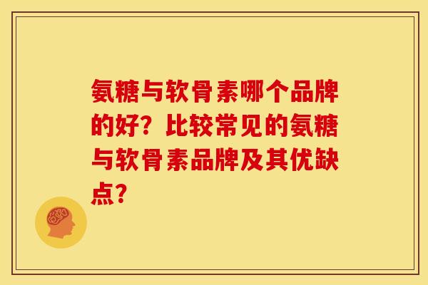 氨糖与软骨素哪个品牌的好？比较常见的氨糖与软骨素品牌及其优缺点？