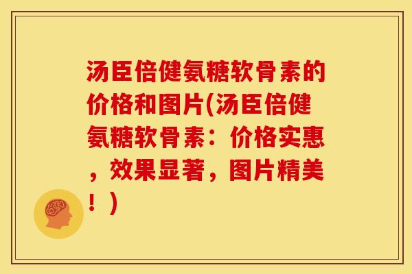 汤臣倍健氨糖软骨素的价格和图片(汤臣倍健氨糖软骨素：价格实惠，效果显著，图片精美！)