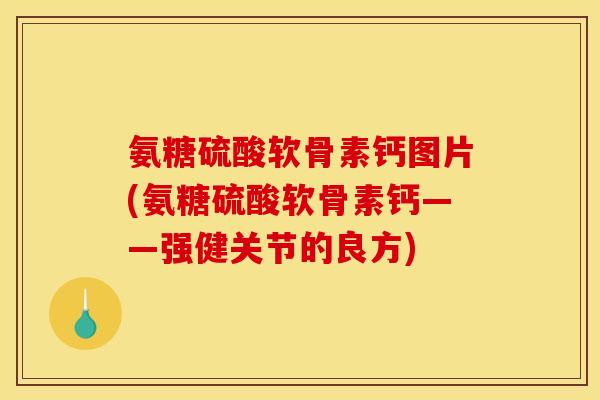 氨糖硫酸软骨素钙图片(氨糖硫酸软骨素钙——强健关节的良方)