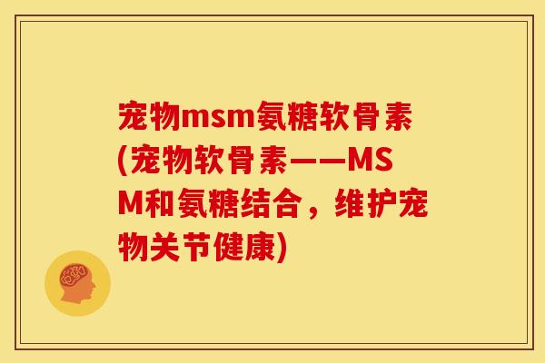 宠物msm氨糖软骨素(宠物软骨素——MSM和氨糖结合，维护宠物关节健康)