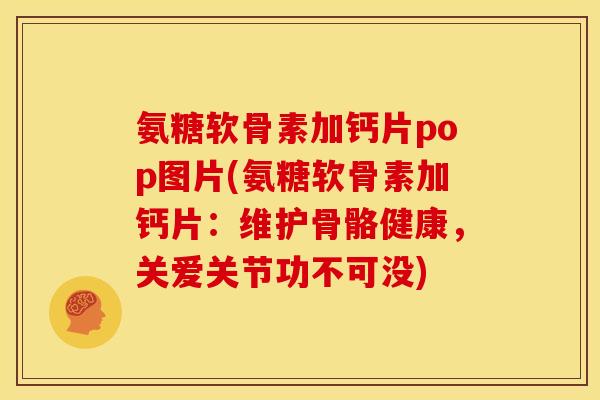 氨糖软骨素加钙片pop图片(氨糖软骨素加钙片：维护骨骼健康，关爱关节功不可没)-第1张图片-关节骑士