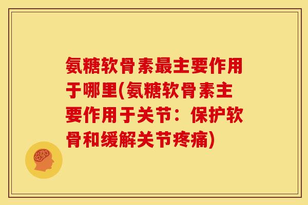 氨糖软骨素最主要作用于哪里(氨糖软骨素主要作用于关节：保护软骨和缓解关节疼痛)