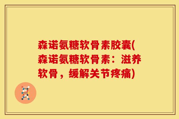 森诺氨糖软骨素胶囊(森诺氨糖软骨素：滋养软骨，缓解关节疼痛)