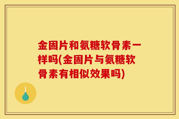 金固片和氨糖软骨素一样吗(金固片与氨糖软骨素有相似效果吗)