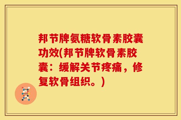 邦节牌氨糖软骨素胶囊功效(邦节牌软骨素胶囊：缓解关节疼痛，修复软骨组织。)