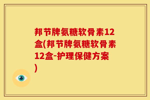 邦节牌氨糖软骨素12盒(邦节牌氨糖软骨素12盒-护理保健方案)