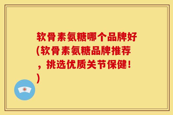 软骨素氨糖哪个品牌好(软骨素氨糖品牌推荐，挑选优质关节保健！)-第1张图片-关节骑士