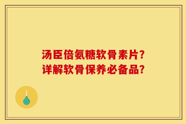 汤臣倍氨糖软骨素片？详解软骨保养必备品？