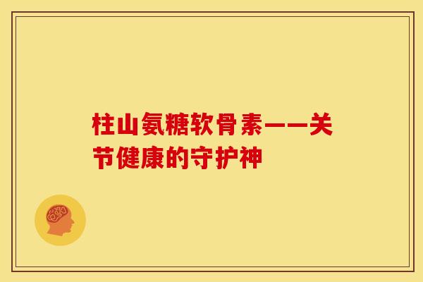 柱山氨糖软骨素——关节健康的守护神