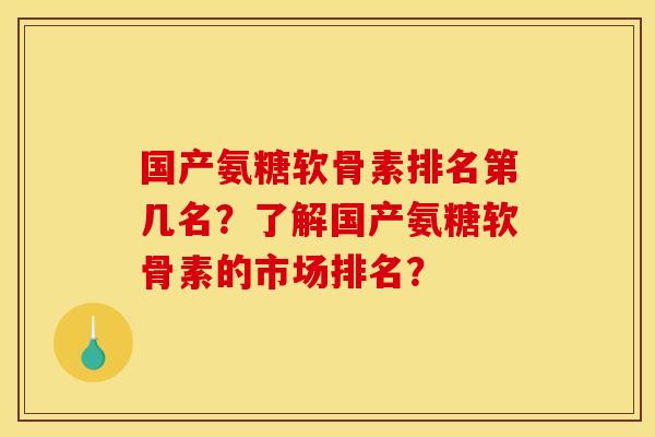 国产氨糖软骨素排名第几名？了解国产氨糖软骨素的市场排名？