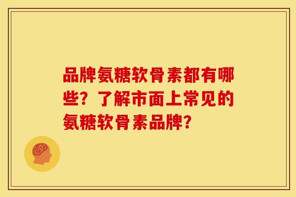 品牌氨糖软骨素都有哪些？了解市面上常见的氨糖软骨素品牌？