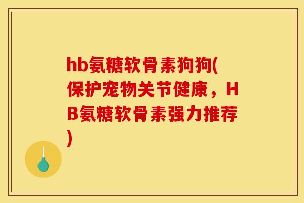 hb氨糖软骨素狗狗(保护宠物关节健康，HB氨糖软骨素强力推荐)