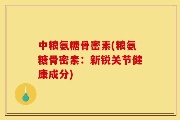 中粮氨糖骨密素(粮氨糖骨密素：新锐关节健康成分)