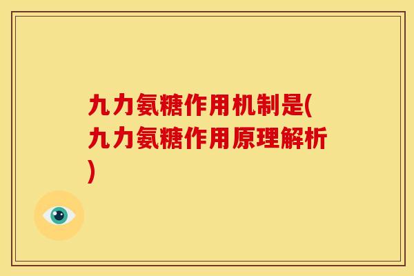 九力氨糖作用机制是(九力氨糖作用原理解析)
