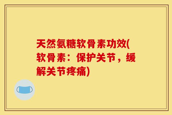 天然氨糖软骨素功效(软骨素:保护关节,缓解关节疼痛)-第1张图片-关节骑士 天然氨糖软骨素功效(软骨素:保护关节,缓解关节疼痛)-第1张图片-关节骑士