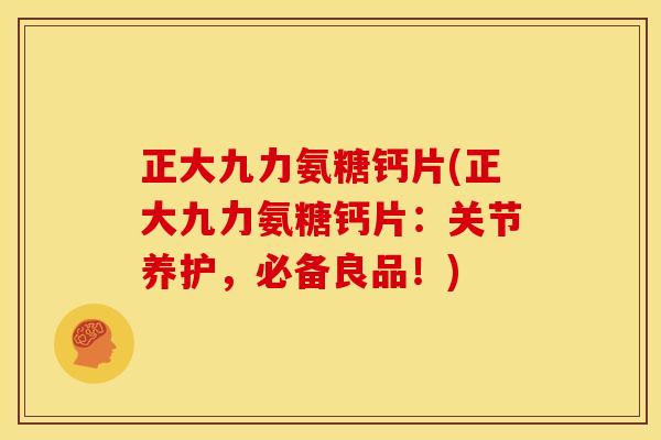 正大九力氨糖钙片(正大九力氨糖钙片：关节养护，必备良品！)