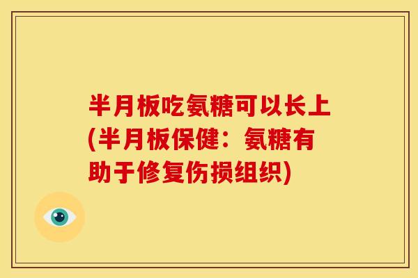 半月板吃氨糖可以长上(半月板保健：氨糖有助于修复伤损组织)