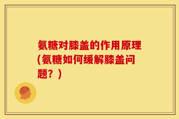 氨糖对膝盖的作用原理(氨糖如何缓解膝盖问题？)