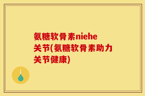 氨糖软骨素niehe关节(氨糖软骨素助力关节健康)