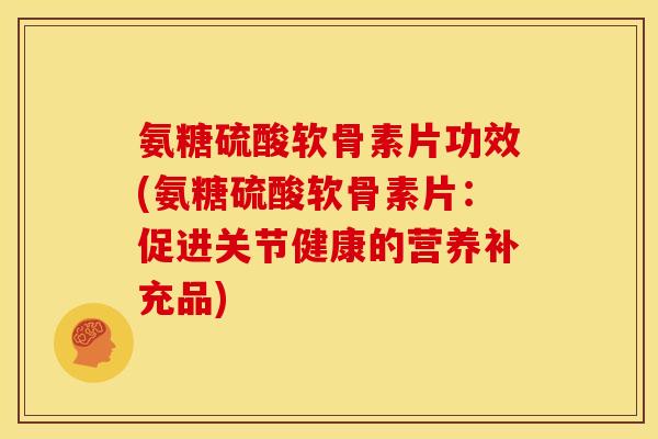 氨糖硫酸软骨素片功效(氨糖硫酸软骨素片：促进关节健康的营养补充品)