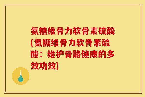 氨糖维骨力软骨素硫酸(氨糖维骨力软骨素硫酸：维护骨骼健康的多效功效)