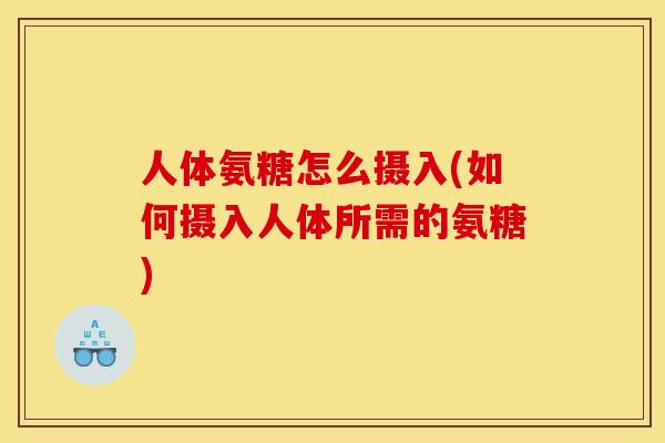 人体氨糖怎么摄入(如何摄入人体所需的氨糖)