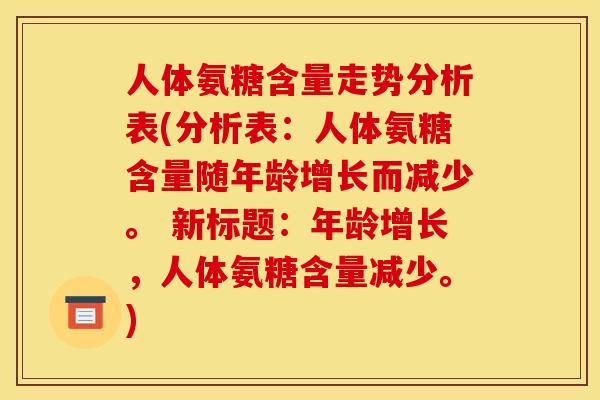 人体氨糖含量走势分析表(分析表：人体氨糖含量随年龄增长而减少。 新标题：年龄增长，人体氨糖含量减少。)