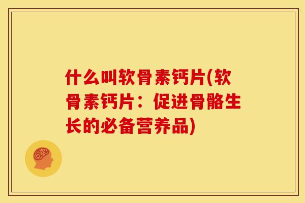 什么叫软骨素钙片(软骨素钙片：促进骨骼生长的必备营养品)