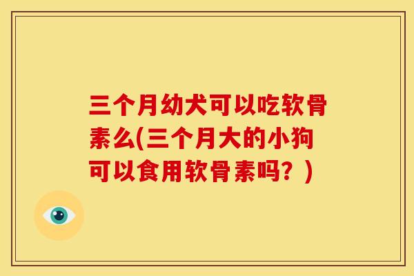 三个月幼犬可以吃软骨素么(三个月大的小狗可以食用软骨素吗？)