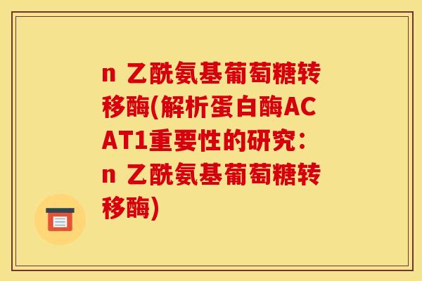 n 乙酰氨基葡萄糖转移酶(解析蛋白酶ACAT1重要性的研究：n 乙酰氨基葡萄糖转移酶)
