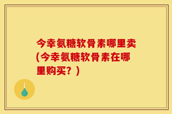 今幸氨糖软骨素哪里卖(今幸氨糖软骨素在哪里购买？)
